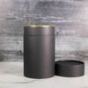 LIMITED EDITION - 6.5" H x 4" D Paper Tube - Black with Foil Liner & Gold Metal Plug