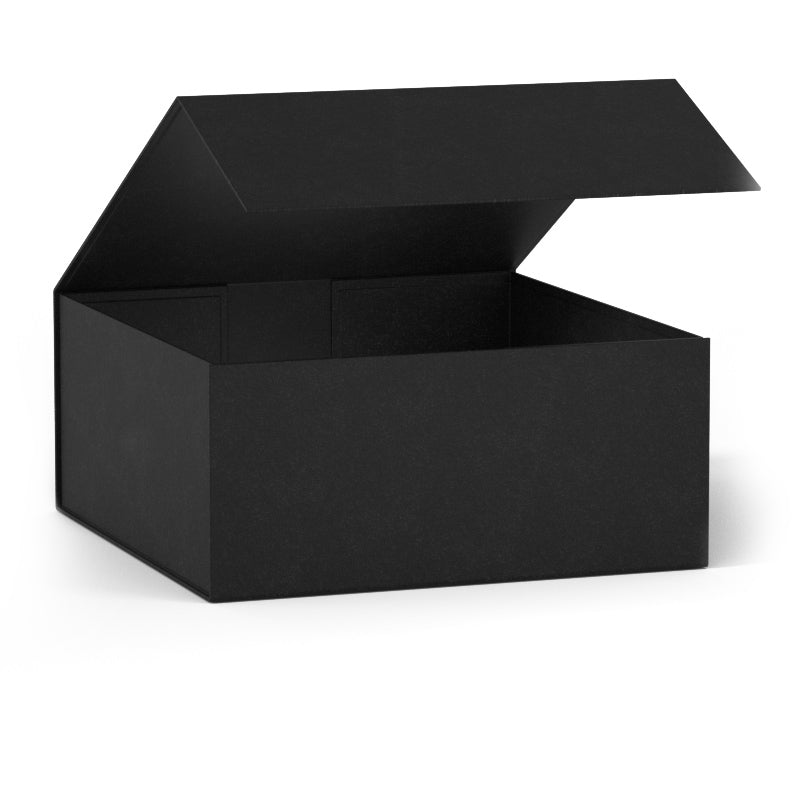 7.5" x 7.25" x 3.75" Rigid Magnetic Gift Box (Collapsible) - Black