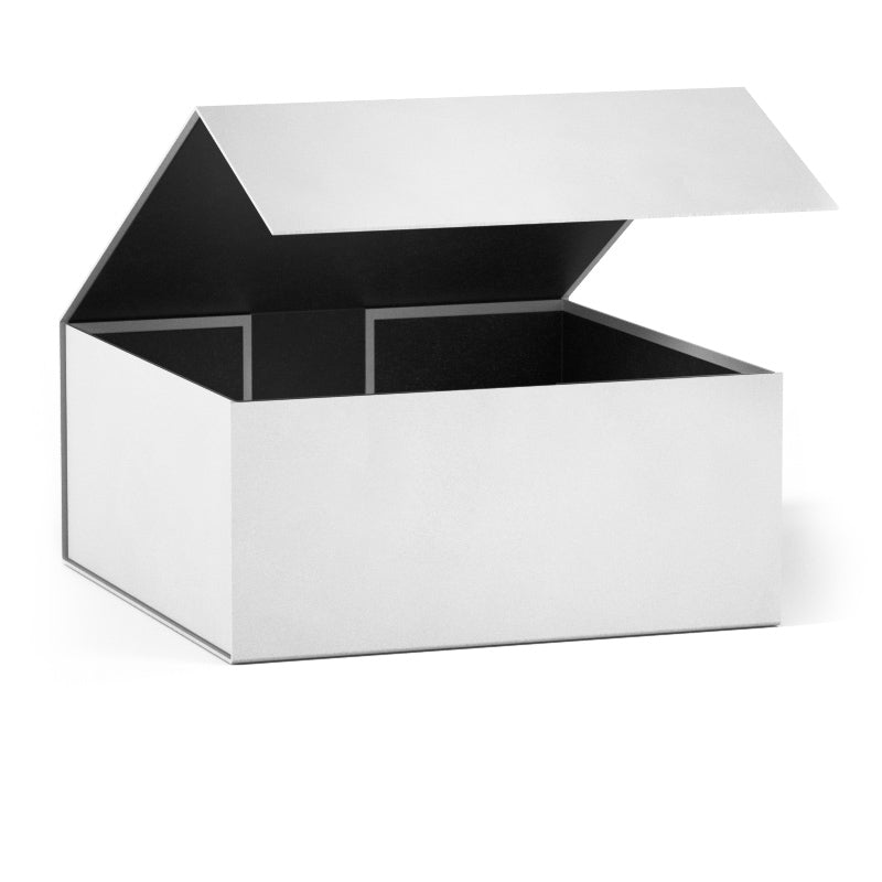 7.5" x 7.25" x 3.75" Rigid Magnetic Gift Box (Collapsible) - White